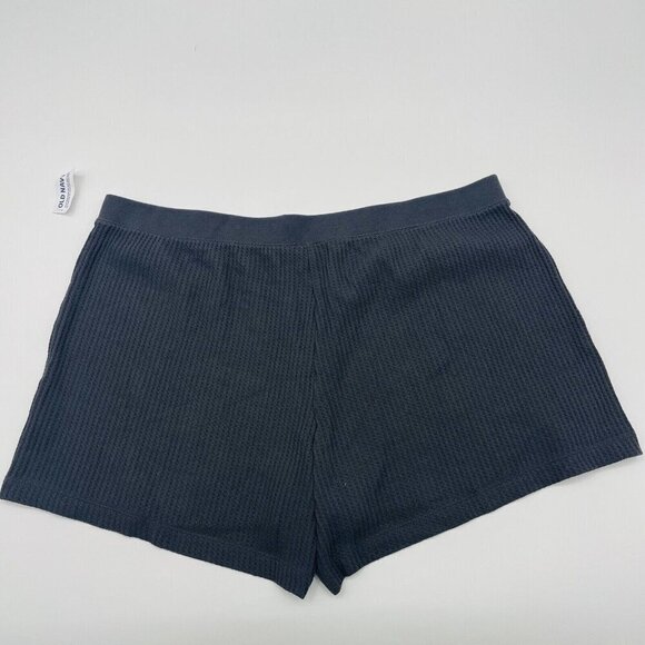 Old Navy Womens Plus Size 2X High-Waisted Waffle-Knit Pajama Shorts in Gray 1929 - Picture 4 of 7